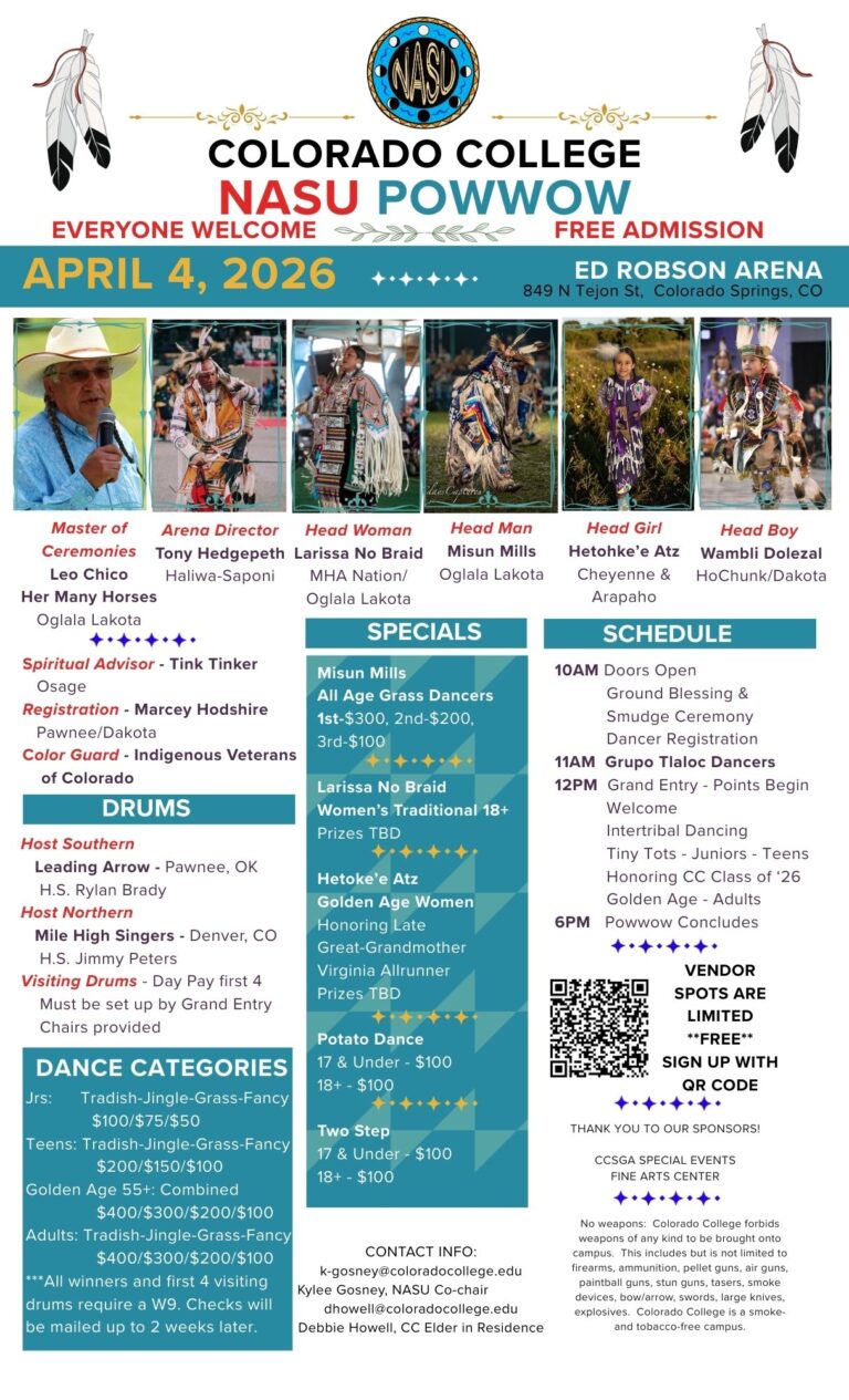 Colorado Native Calendar Colorado College Native American Student Union Annual Pow Wow 2026 ...