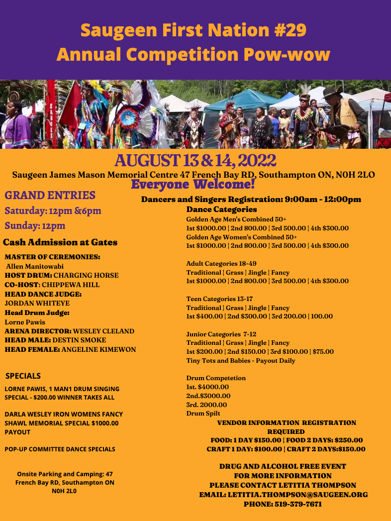 Saugeen First Nation #29 Annual Competition Pow Wow 2022