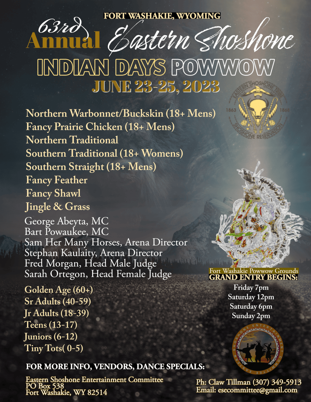 63rd Annual Eastern Shoshone Indian Days Pow Wow 2023