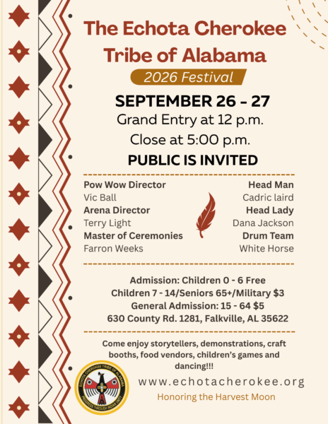 The Echota Cherokee Tribe of Alabama 2026 Festival