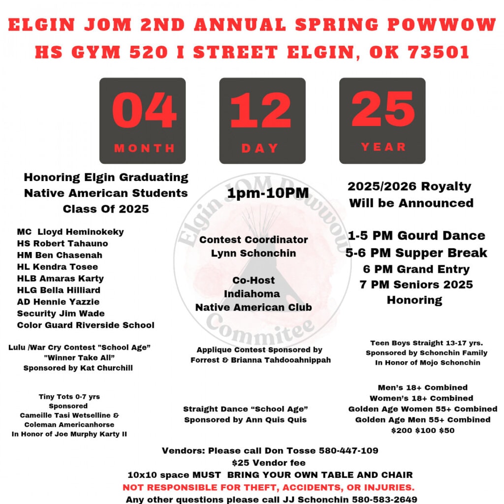 Elgin JOM 2nd Annual Spring Pow Wow 2025