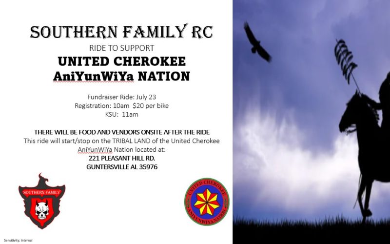 Southern Family RC hosting ride to support United Cherokee AniYunWiYa Nation 2022