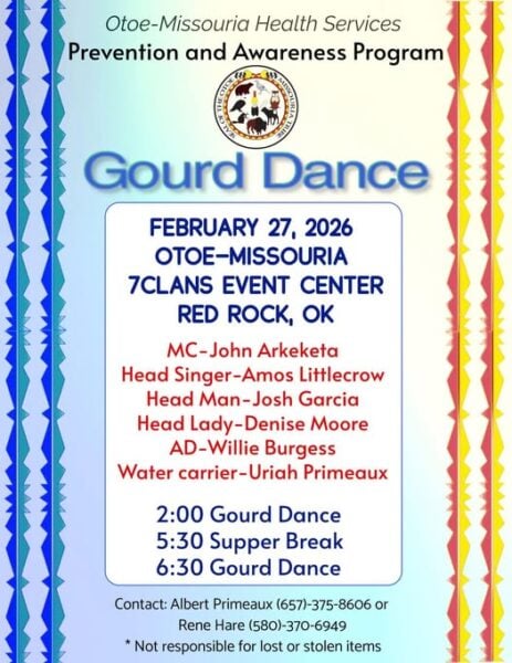 Otoe-Missouria Health Services Gourd Dance 2026