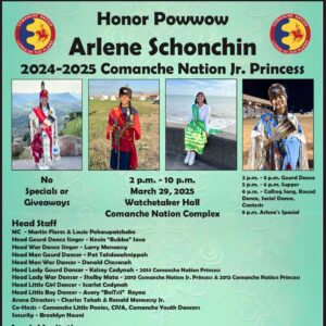 Honor Pow Wow Arlene Schonchin Comanche Nation Jr. Princess 2024-2025