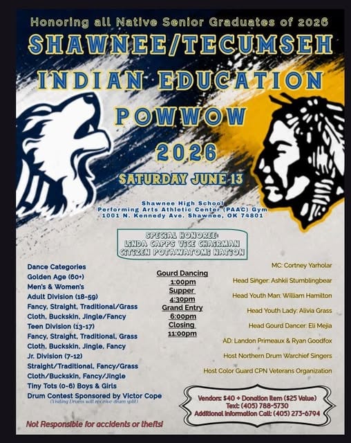Shawnee/Tecumseh Indian Education Pow Wow 2026