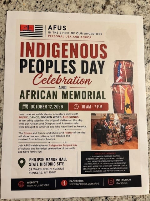 Indigenous Peoples Day Celebration and African Memorial 2026