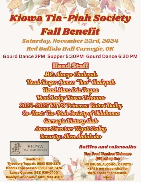 Kiowa Tia-Piah Society Fall Benefit