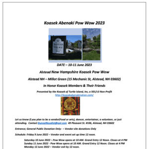 Alstead New Hampshire Koasek Pow Wow 2023