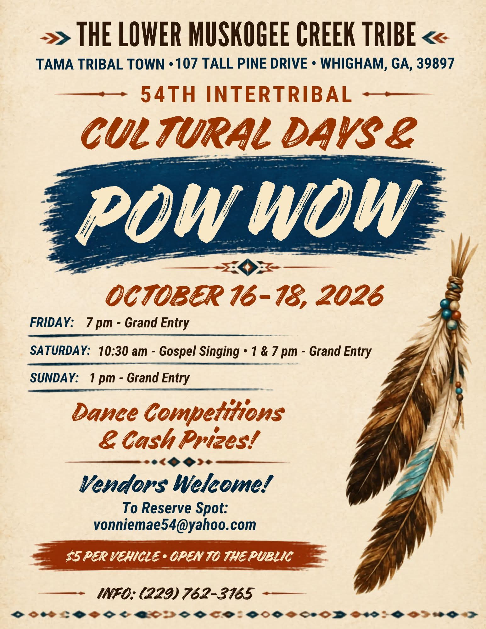 Lower Muskogee Creek Tribe Cultural Days & Pow Wow 2026