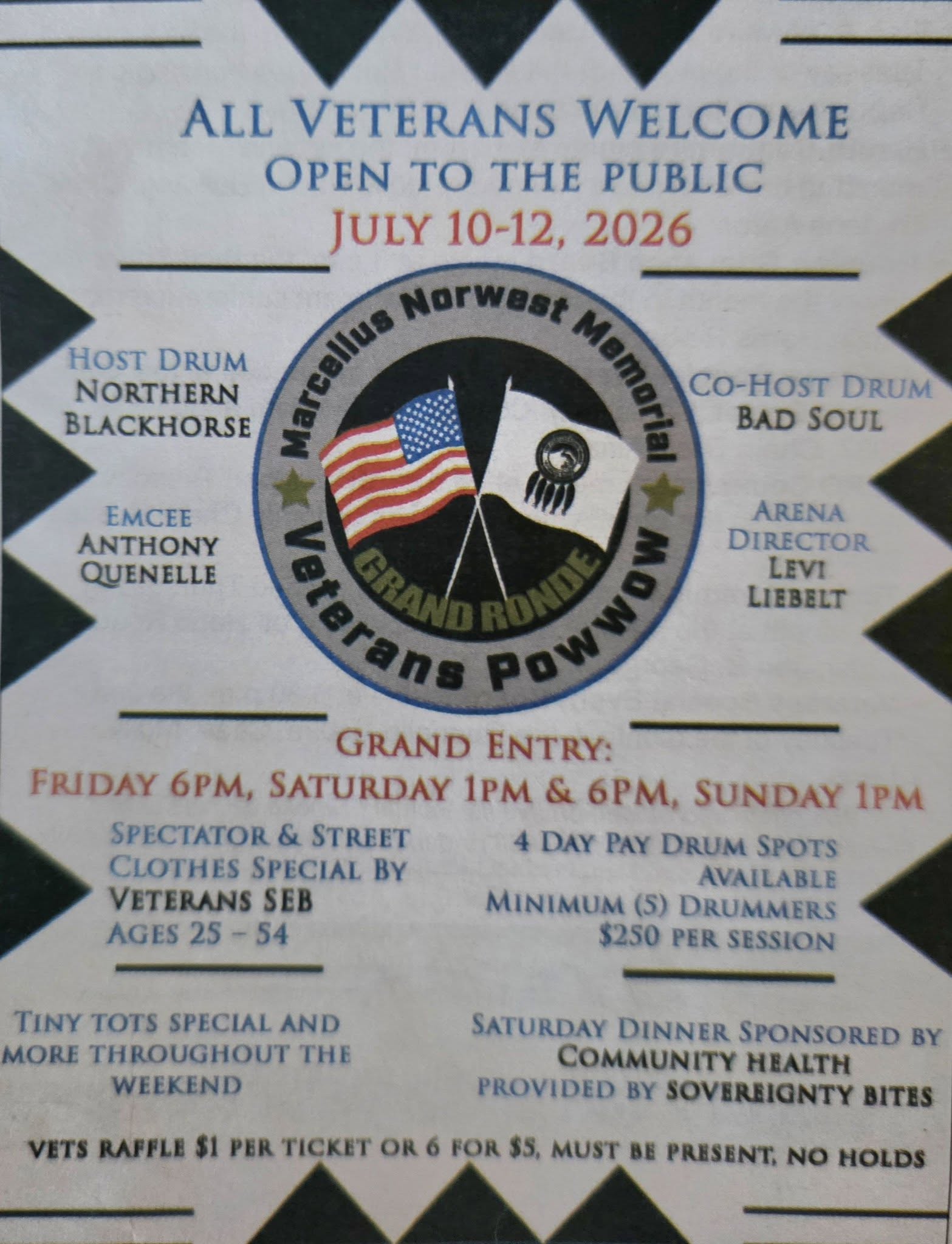 Marcellus Norwest Memorial Veterans Pow Wow 2026