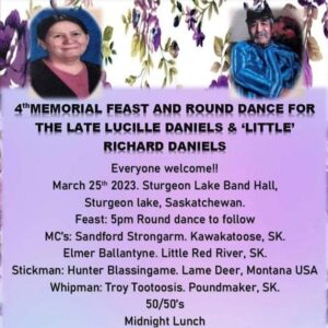 4th Memorial Feast and Round Dance for the Late Lucille Daniels & 'Little' Richard Daniels 2023