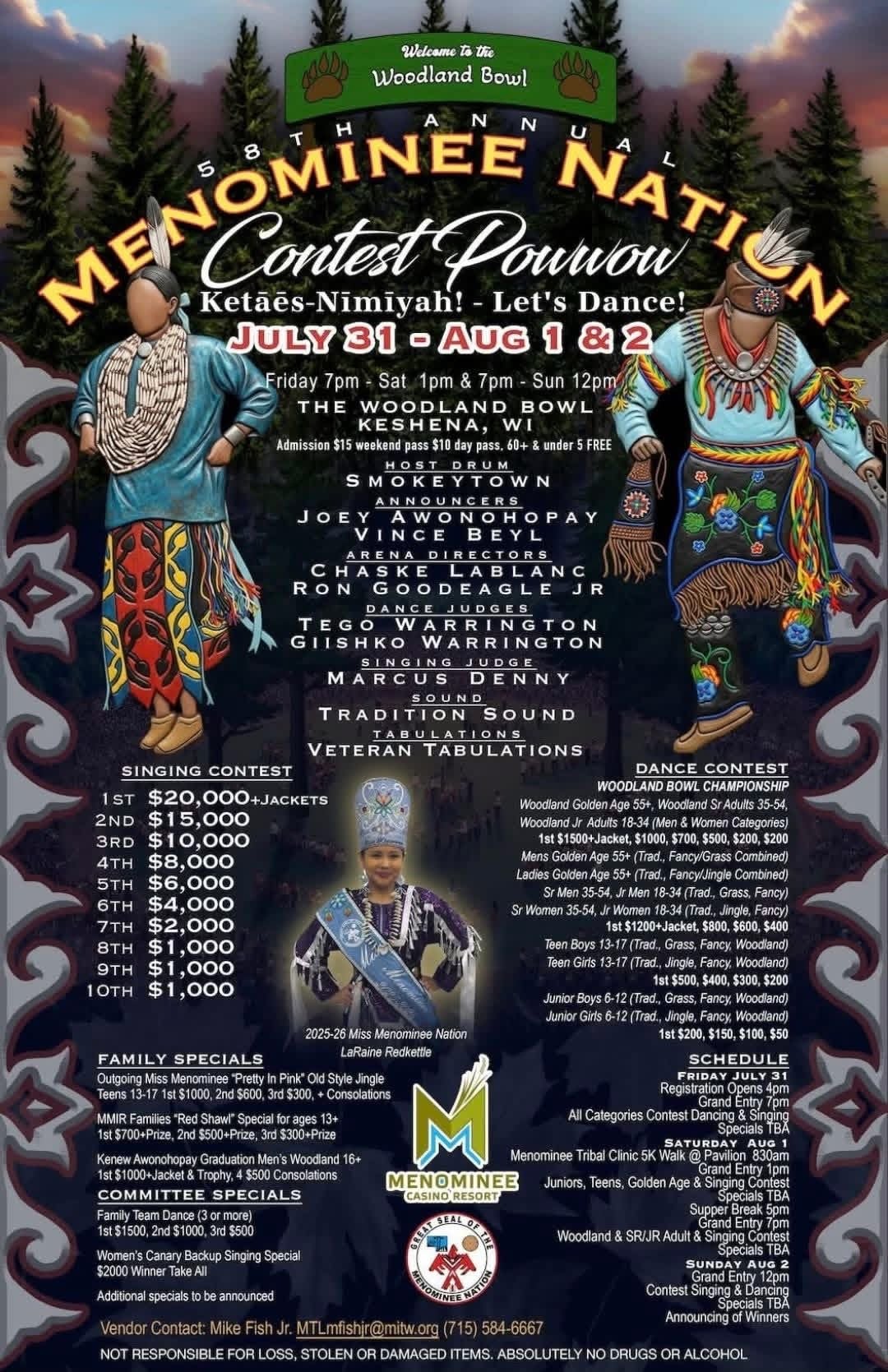 58th Annual Menominee Nation Contest Pow Wow 2026