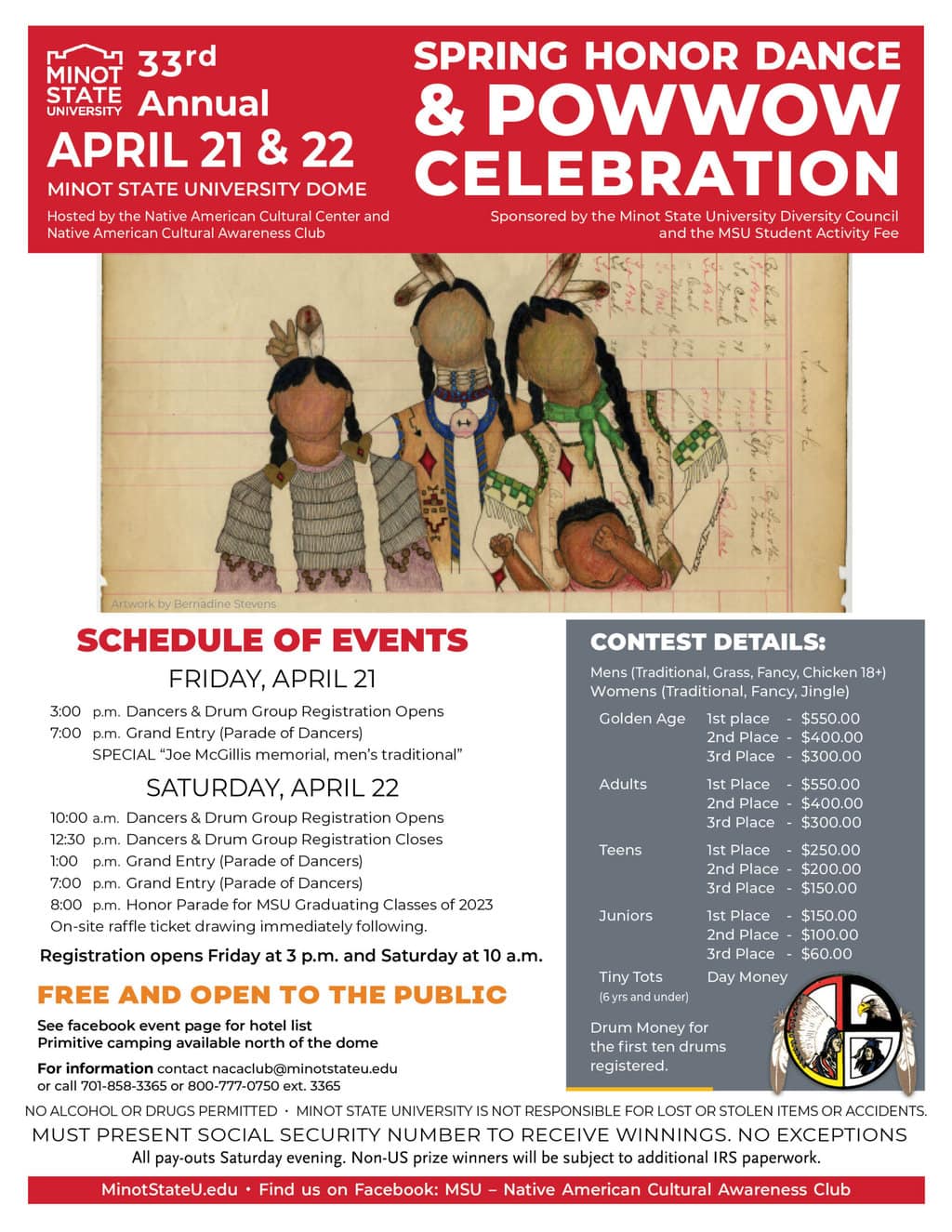 33rd Minot State University Annual Spring Honor Dance & Pow Wow Celebration 2023