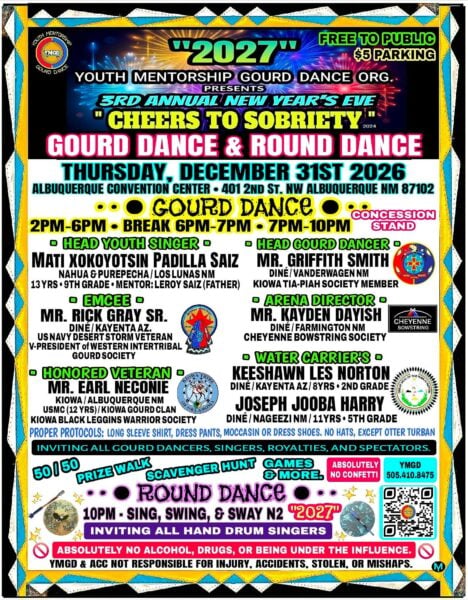 3rd Annual 2027 NYE Cheers to Sobriety Gourd Dance & Social Pow Wow
