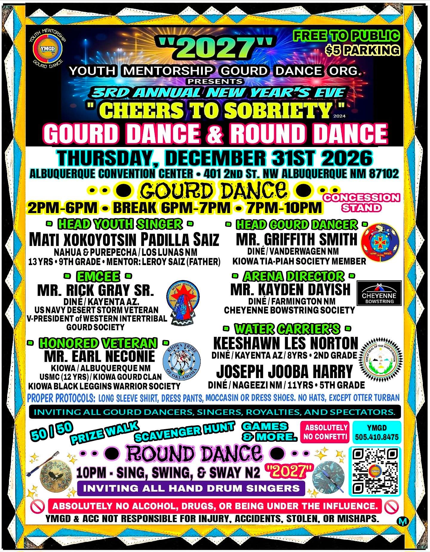 3rd Annual 2027 NYE Cheers to Sobriety Gourd Dance & Social Pow Wow