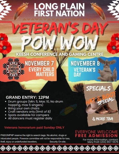 Long Plain First Nation Veteran’s Day Pow Wow 2026