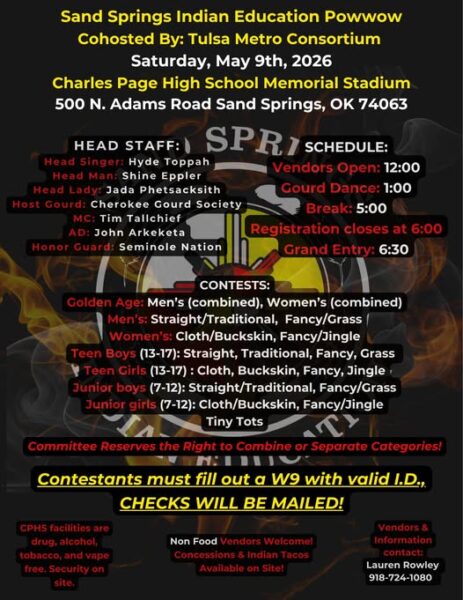 Sand Springs Indian Education Pow Wow 2026