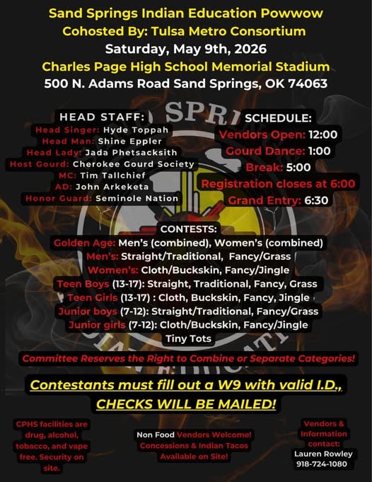 Sand Springs Indian Education Pow Wow 2026