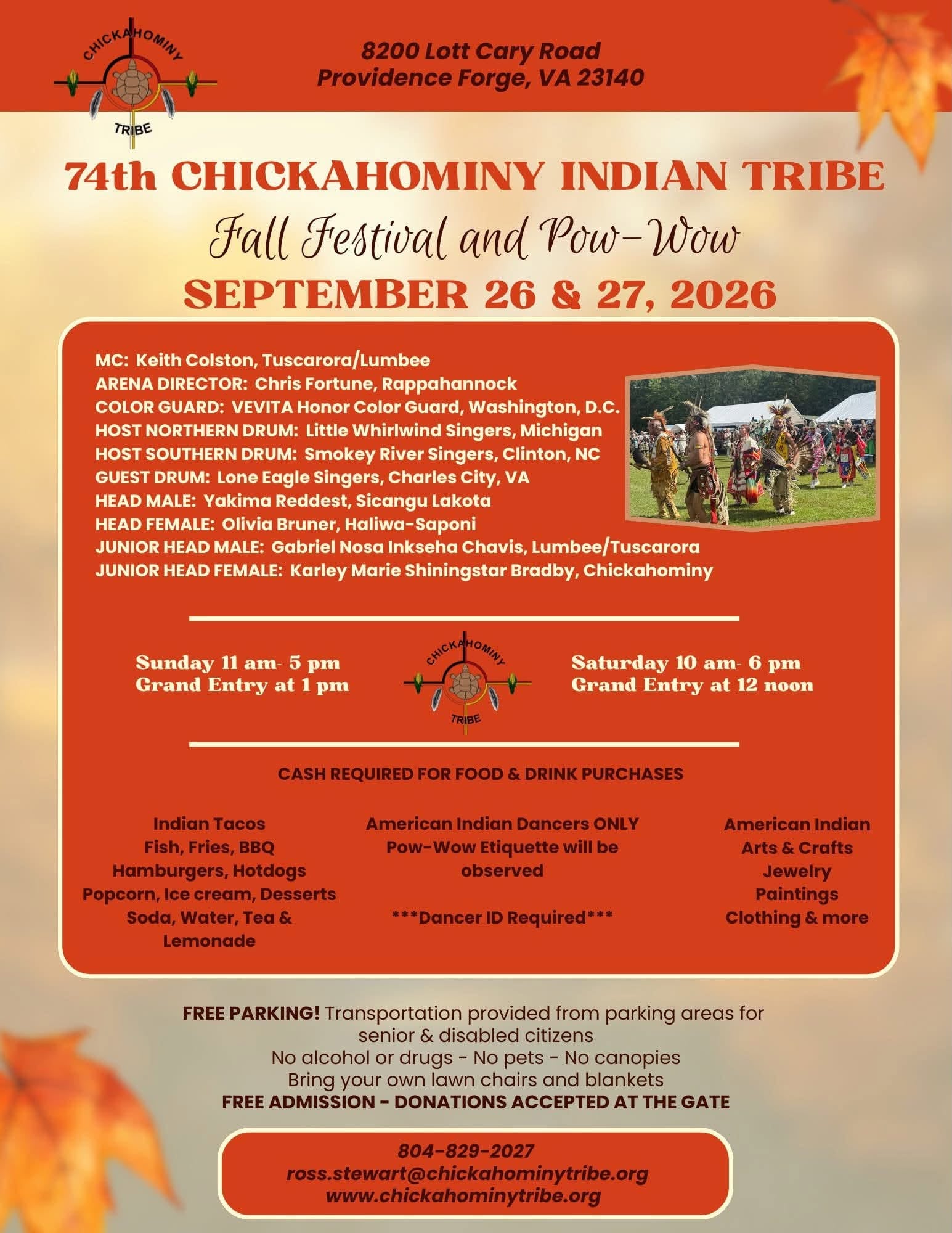 Chickahominy Indian Tribe 74th Annual Fall Festival & Pow Wow 2026