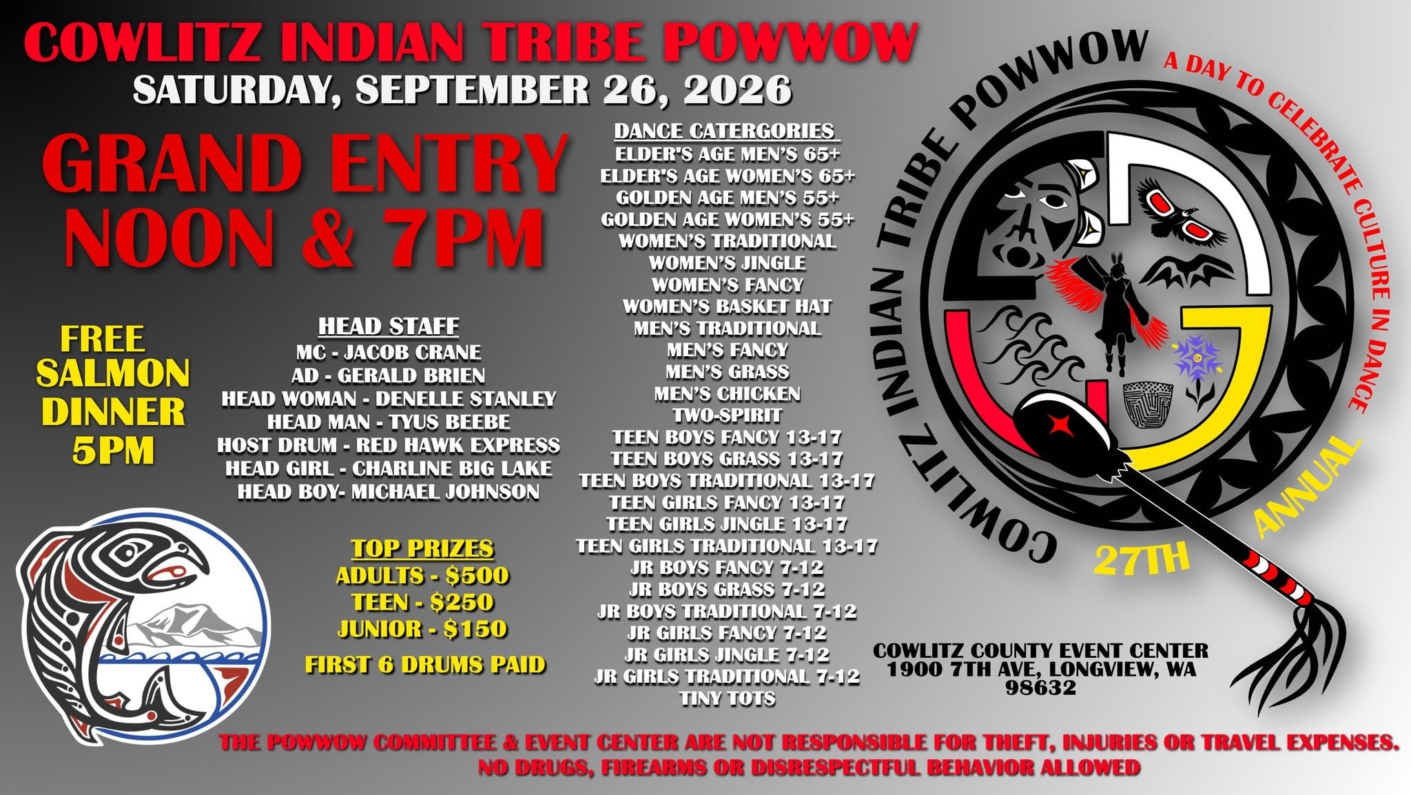 27th Annual Cowlitz Tribe Pow Wow 2026