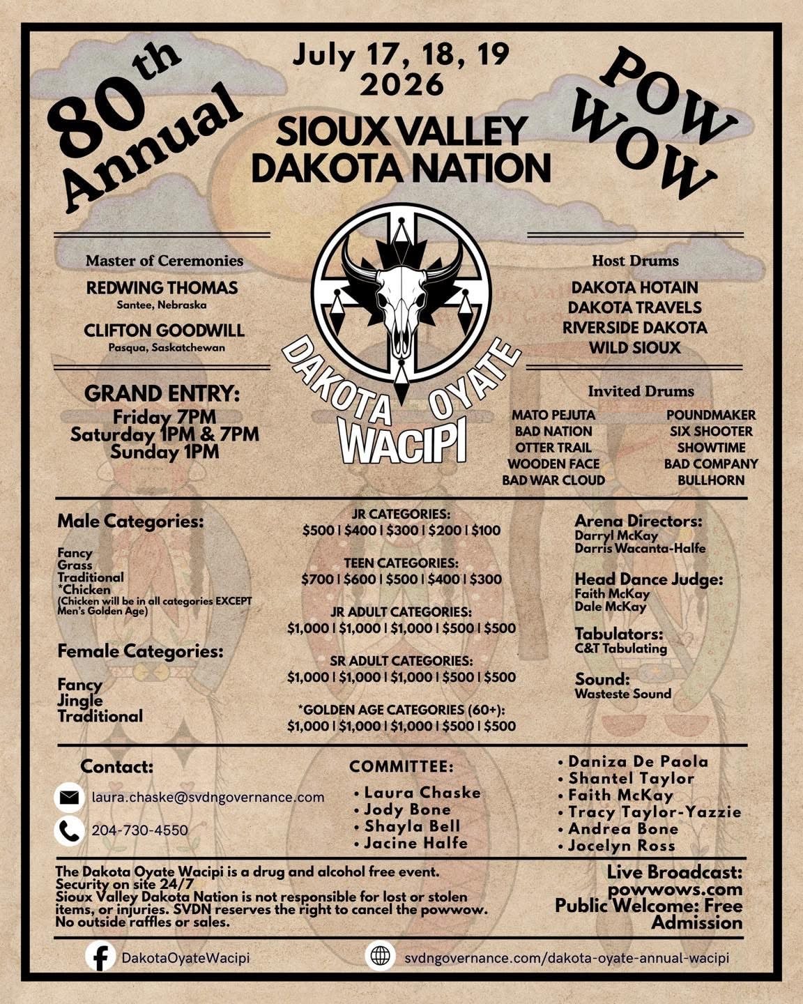 80th Annual Dakota Oyate Wacipi 2026