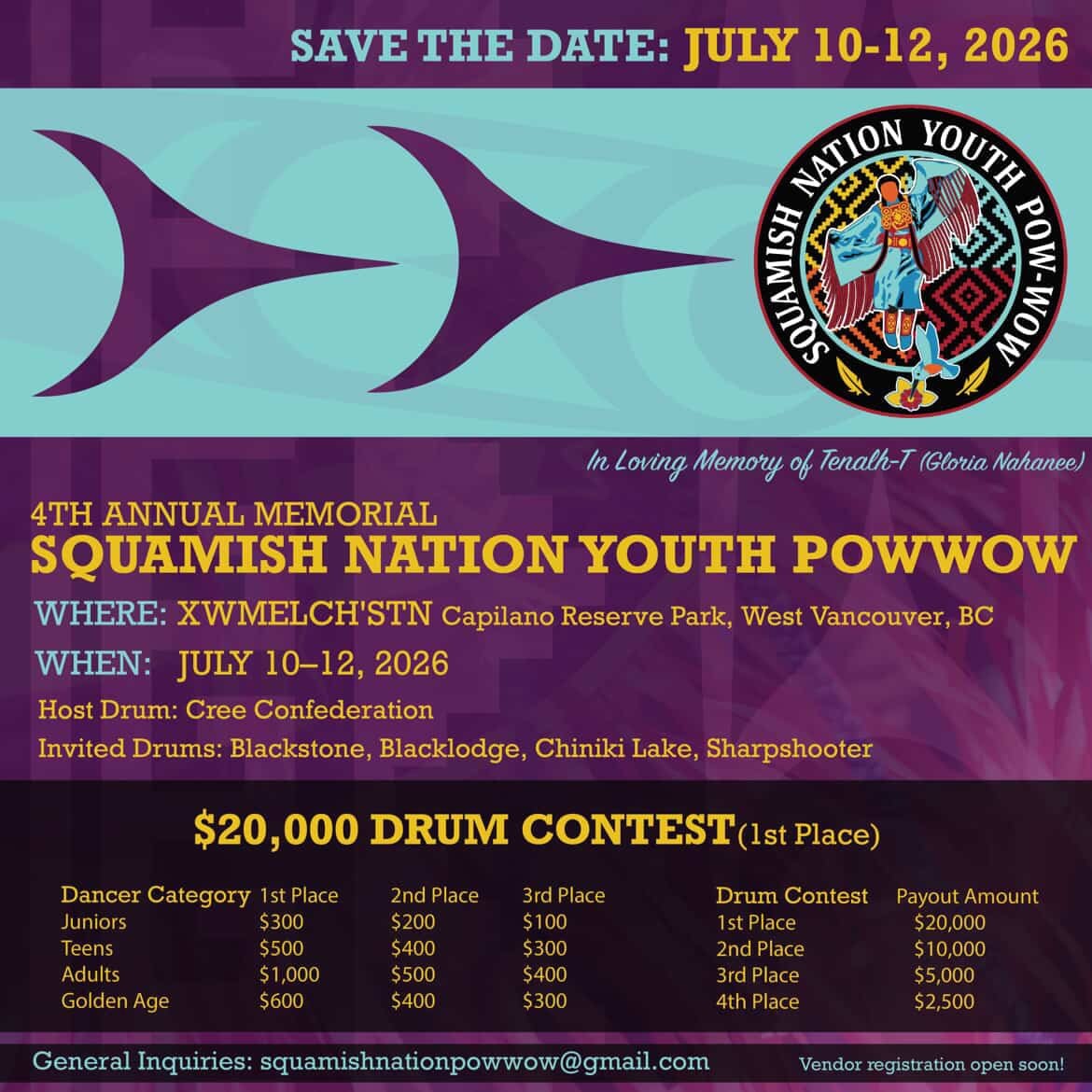 4th Annual Memorial Squamish Nation Youth Pow Wow 2026