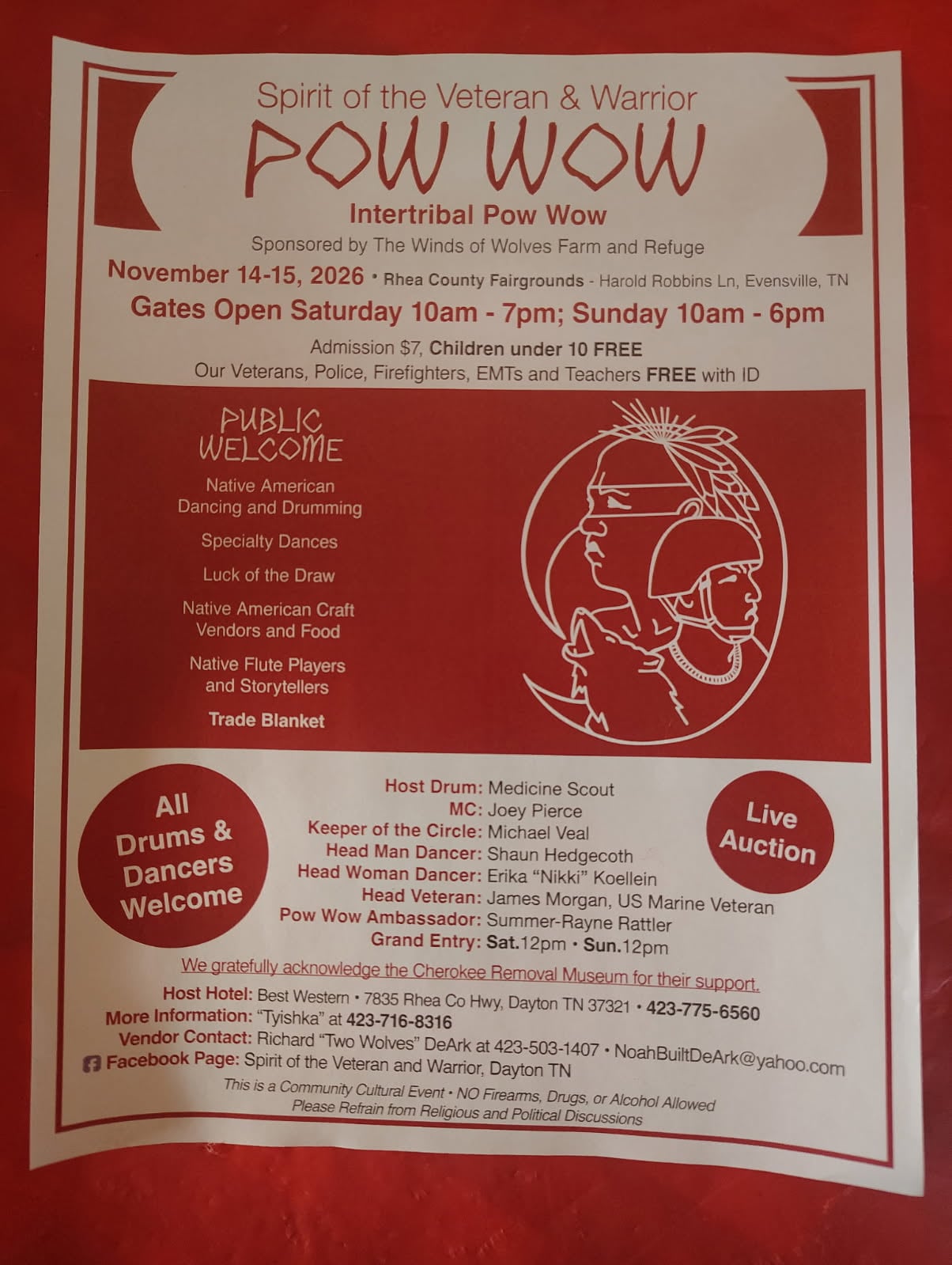 Spirit of the Veteran & Warrior Pow Wow 2026