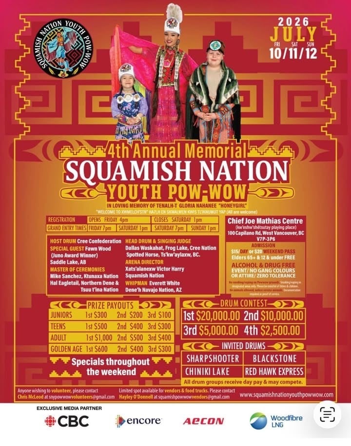4th Annual Memorial Squamish Nation Youth Pow Wow 2026