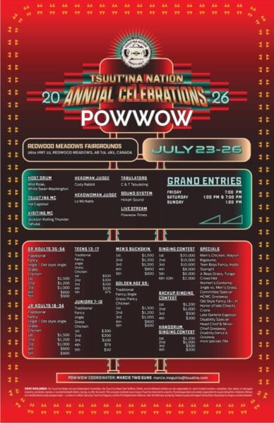 Tsuut’ina Nation Annual Celebrations Pow Wow 2026