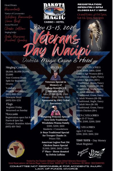 Veterans Day Wacipi – Dakota Magic Casino 2026