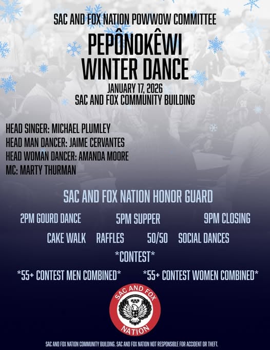 Sac and Fox Nation Pow Wow Committee Peponokewi Winter Dance 2026
